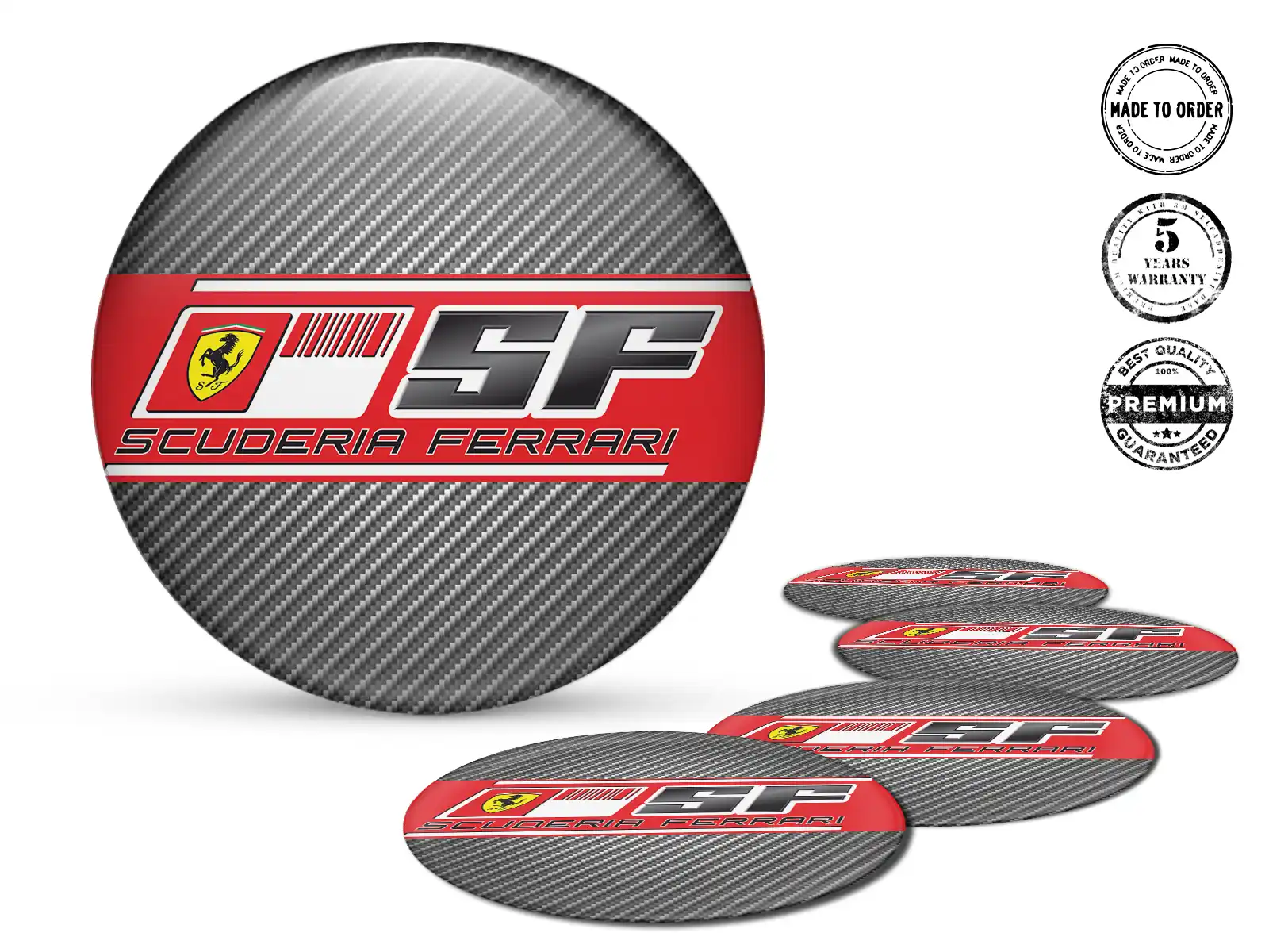 Ferrari Radaufkleber Version Gewölbte Harzlabels
